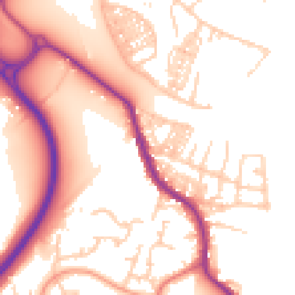 Daytime road noise heatmap for PR1 9QH