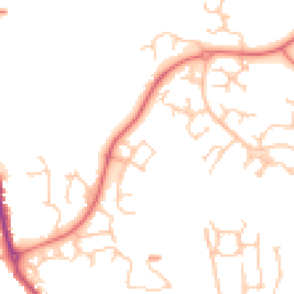 Daytime road noise heatmap for PR1 9ZG