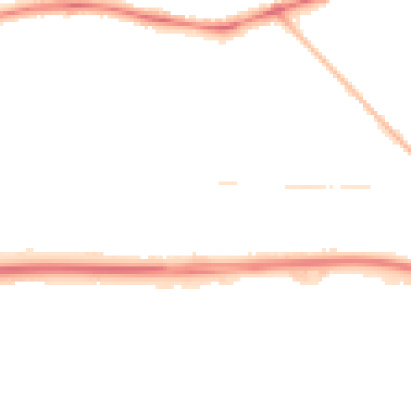 Night-time road noise heatmap for PR2 1AN