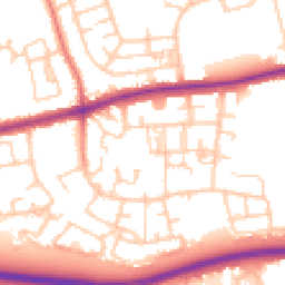 Daytime road noise heatmap for PR2 1AW