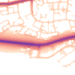 Daytime road noise heatmap for PR2 1BG