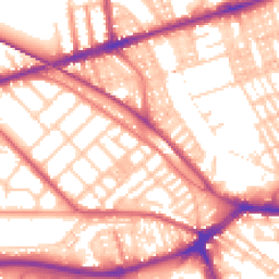 Daytime road noise heatmap for PR2 1BH