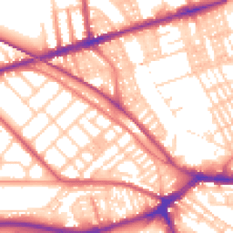 Daytime road noise heatmap for PR2 1BQ