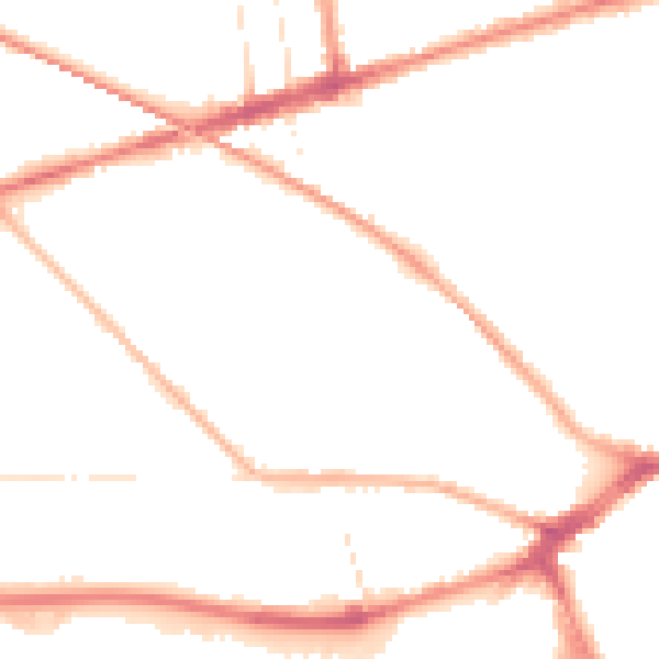 Night-time road noise heatmap for PR2 1DN