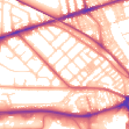 Daytime road noise heatmap for PR2 1DQ