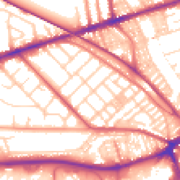 Daytime road noise heatmap for PR2 1DR