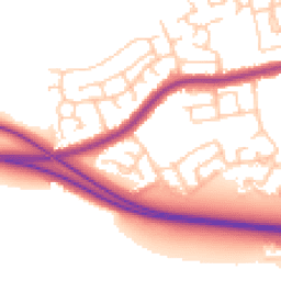 Daytime road noise heatmap for PR2 1QG