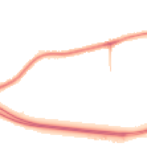 Night-time road noise heatmap for PR2 1RL