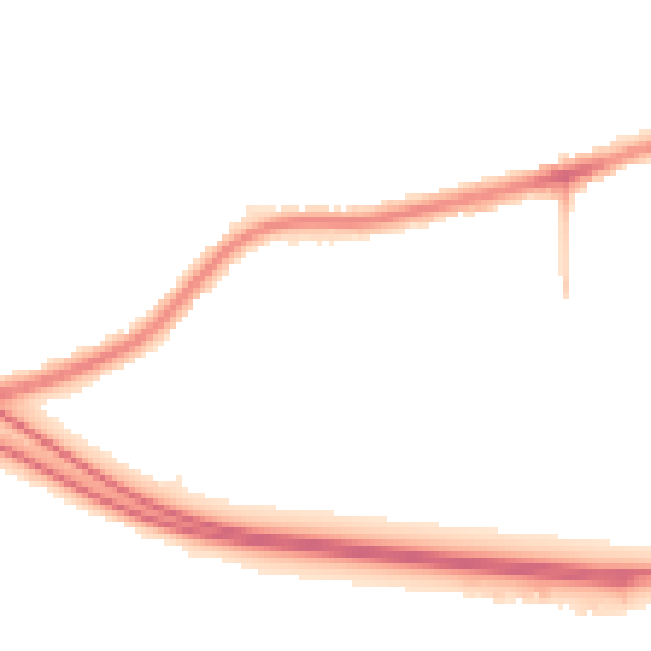 Night-time road noise heatmap for PR2 1RN