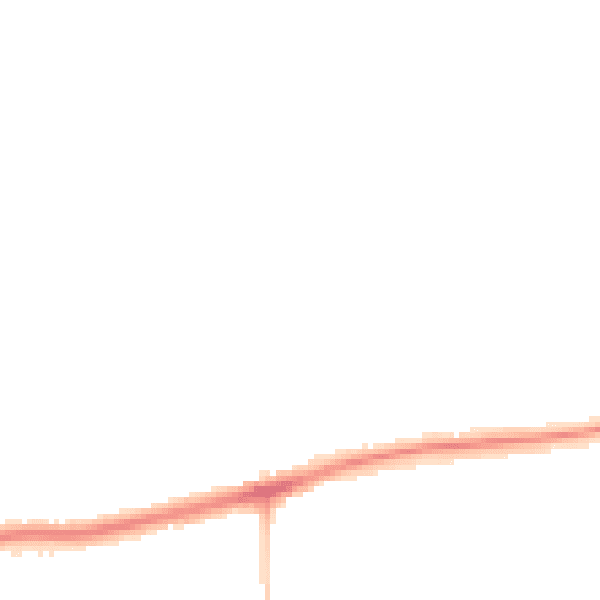 Night-time road noise heatmap for PR2 1TY