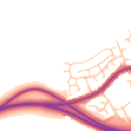 Daytime road noise heatmap for PR2 1YB