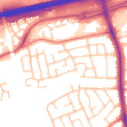 Daytime road noise heatmap for PR2 3UU