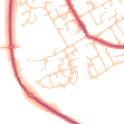 Daytime road noise heatmap for PR2 3YJ