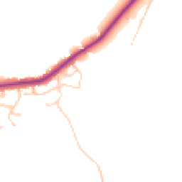 Daytime road noise heatmap for PR2 5DQ