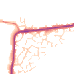 Daytime road noise heatmap for PR2 5JZ