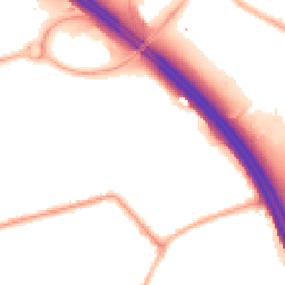 Night-time road noise heatmap for PR2 6SH