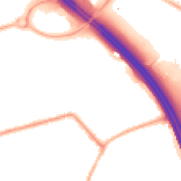 Night-time road noise heatmap for PR2 6SZ