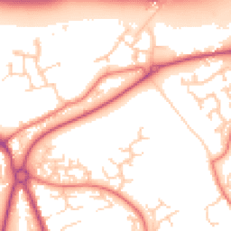 Daytime road noise heatmap for PR2 7EG