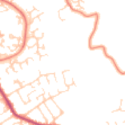 Daytime road noise heatmap for PR2 7FJ