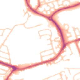 Daytime road noise heatmap for PR2 8BE
