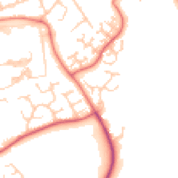 Daytime road noise heatmap for PR2 8FX