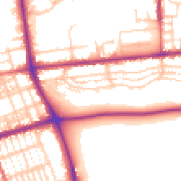 Daytime road noise heatmap for PR2 8NS