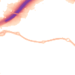 Night-time road noise heatmap for PR2 9BJ