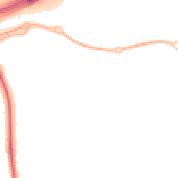 Night-time road noise heatmap for PR2 9RL