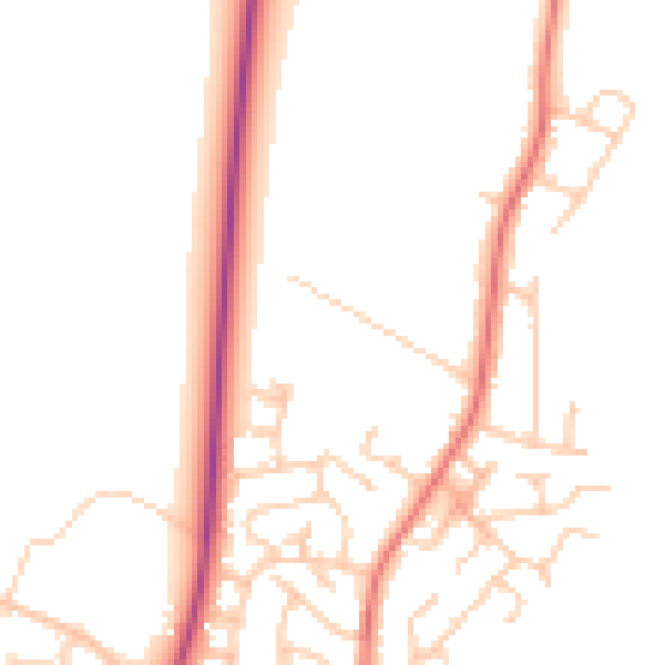 Daytime road noise heatmap for PR26 6AE