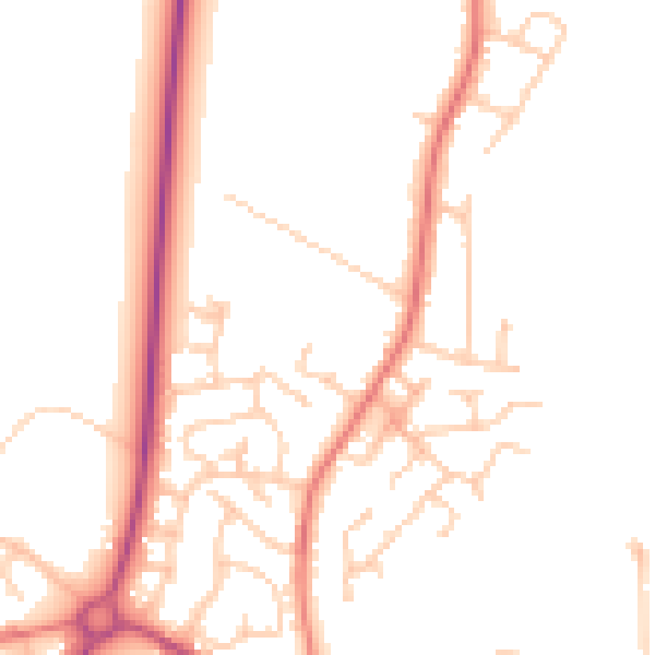 Daytime road noise heatmap for PR26 6AF