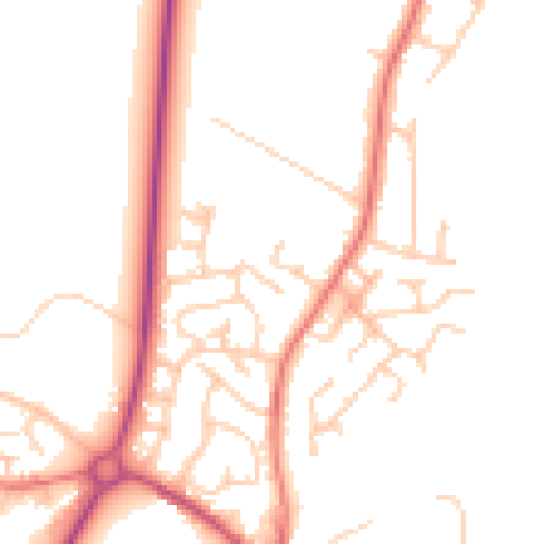 Daytime road noise heatmap for PR26 6AH