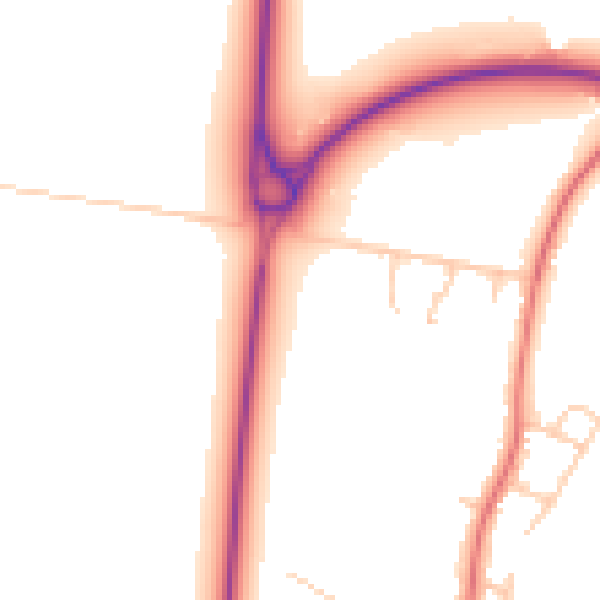 Daytime road noise heatmap for PR26 6AP