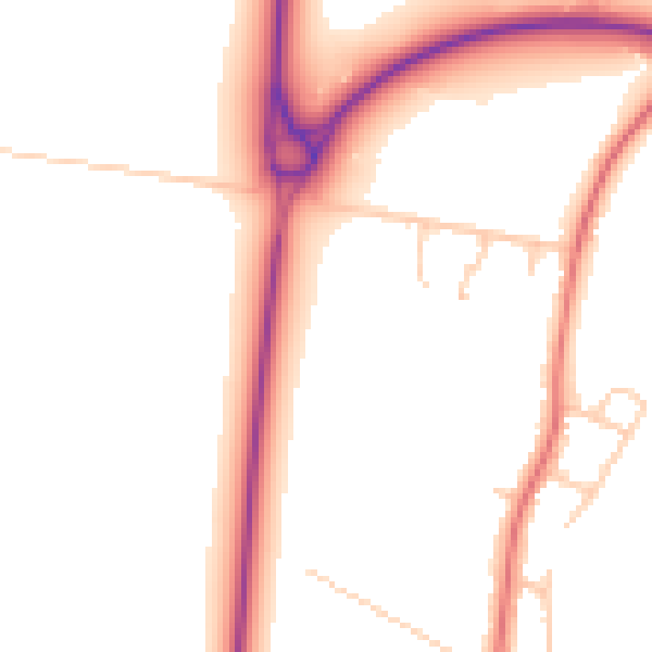 Daytime road noise heatmap for PR26 6AR