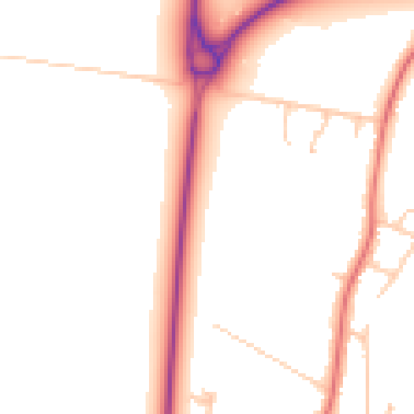Daytime road noise heatmap for PR26 6AT