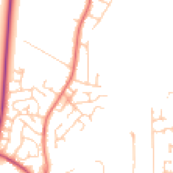 Daytime road noise heatmap for PR26 6PS