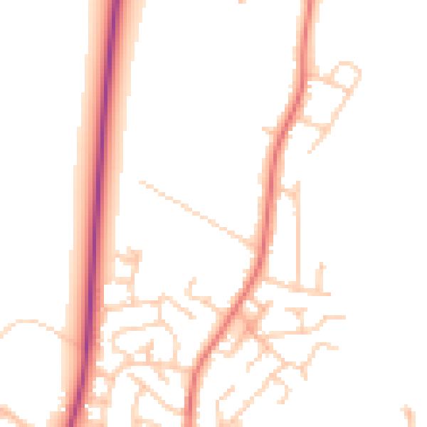 Daytime road noise heatmap for PR26 6PT