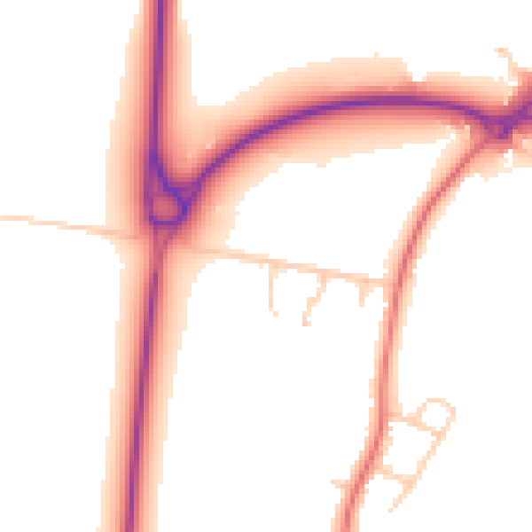 Daytime road noise heatmap for PR26 6PU