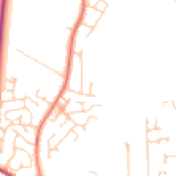 Daytime road noise heatmap for PR26 6PW
