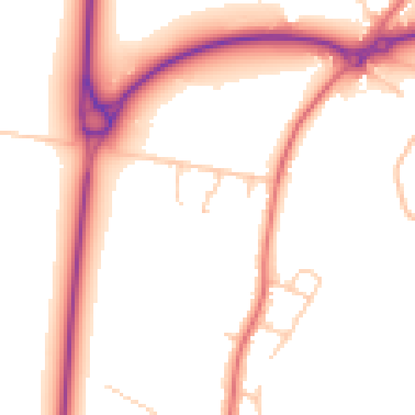 Daytime road noise heatmap for PR26 6PY