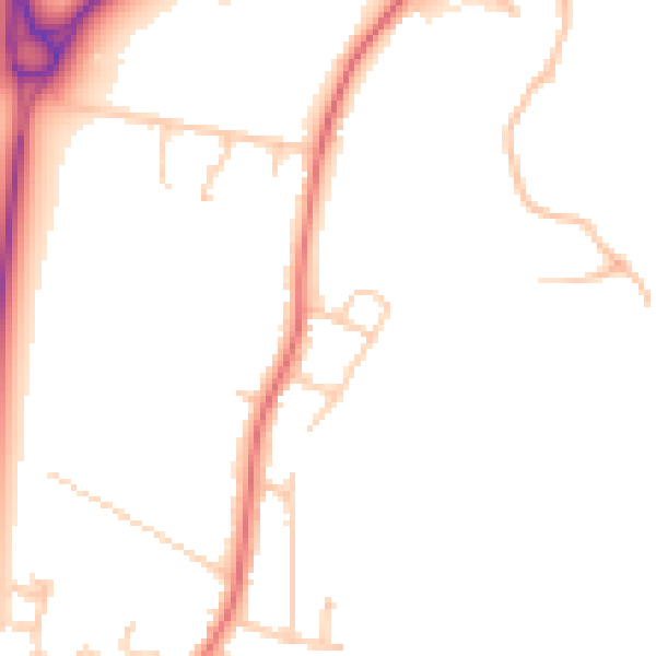 Daytime road noise heatmap for PR26 6QH