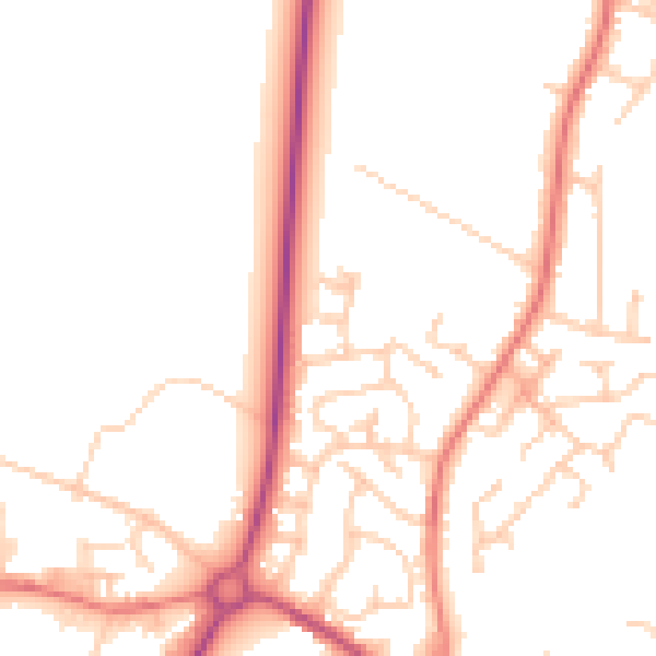 Daytime road noise heatmap for PR26 6QP