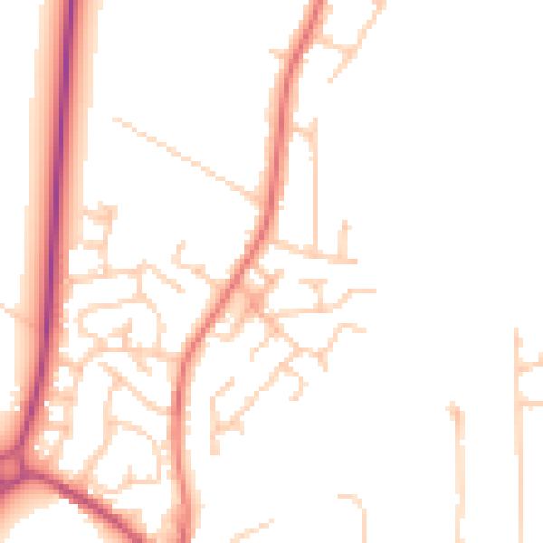 Daytime road noise heatmap for PR26 6QR