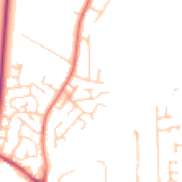 Daytime road noise heatmap for PR26 6QS