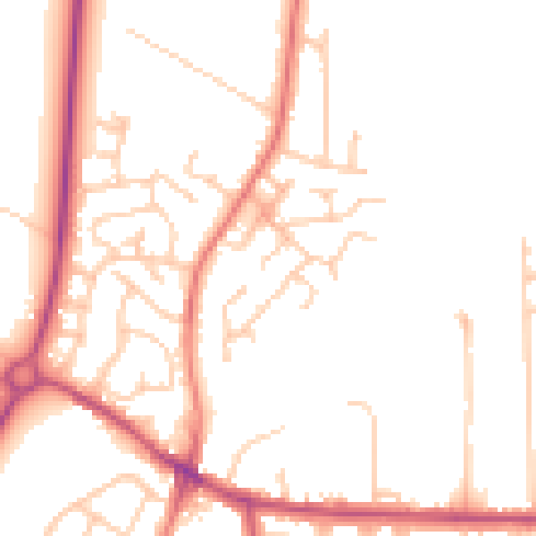 Daytime road noise heatmap for PR26 6QU