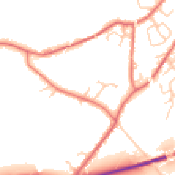 Daytime road noise heatmap for PR26 6RE