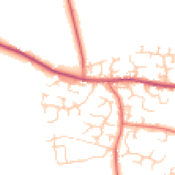 Daytime road noise heatmap for PR26 6RF