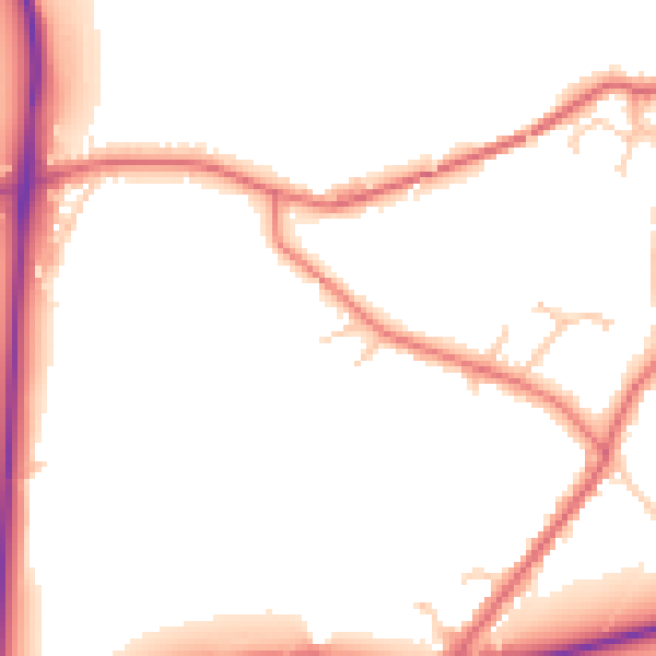 Daytime road noise heatmap for PR26 6RG
