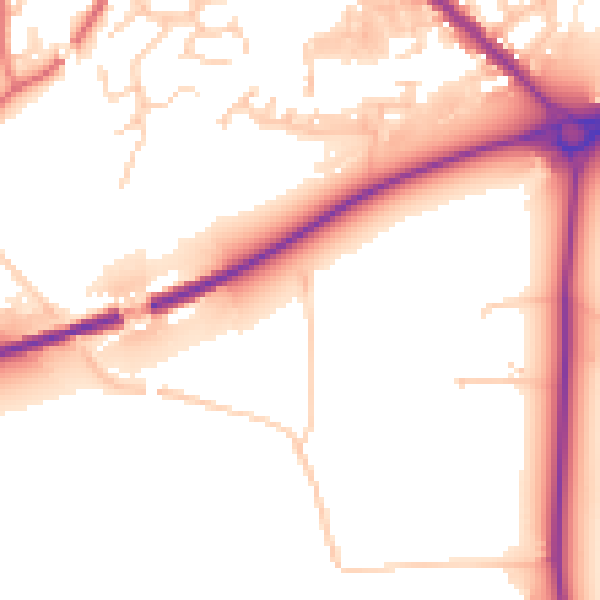 Daytime road noise heatmap for PR26 6RL