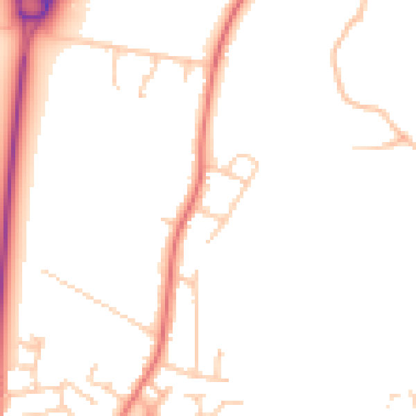 Daytime road noise heatmap for PR26 6RP