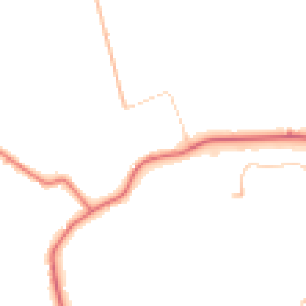 Daytime road noise heatmap for PR26 6TD